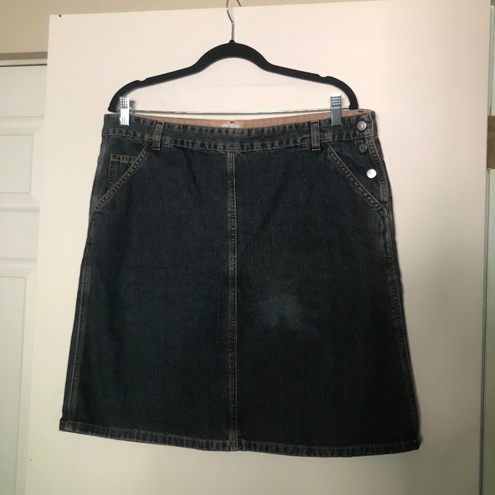 Calvin Klein Jeans Skirt Denim 90s 16 plus size side snap minimal classic dark